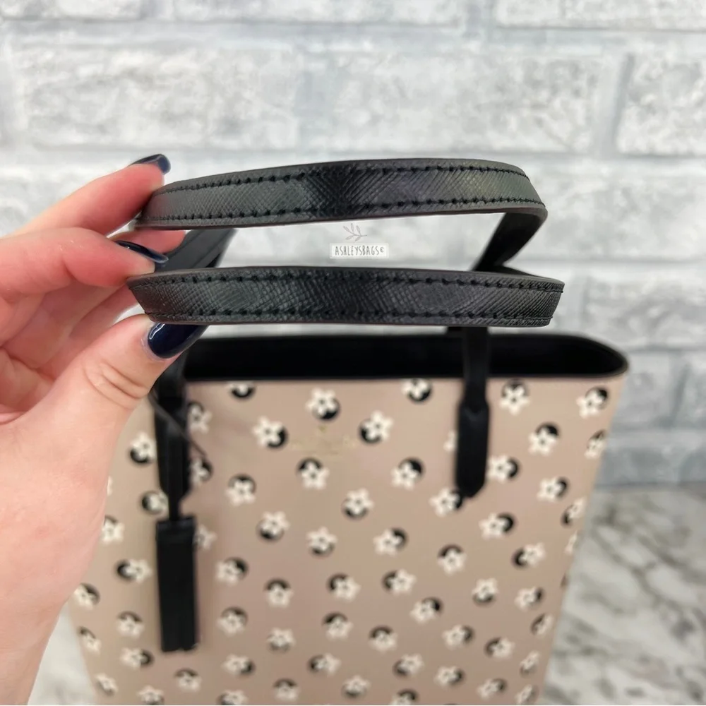 Kate Spade Floral Polka Dot Print Tote & Large Slim Bifold Wallet Neutral Multi - Picture 6 of 13